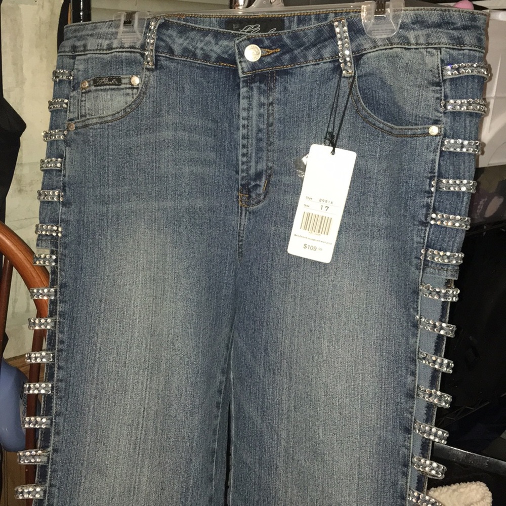 Platinum plush jeans with tags!